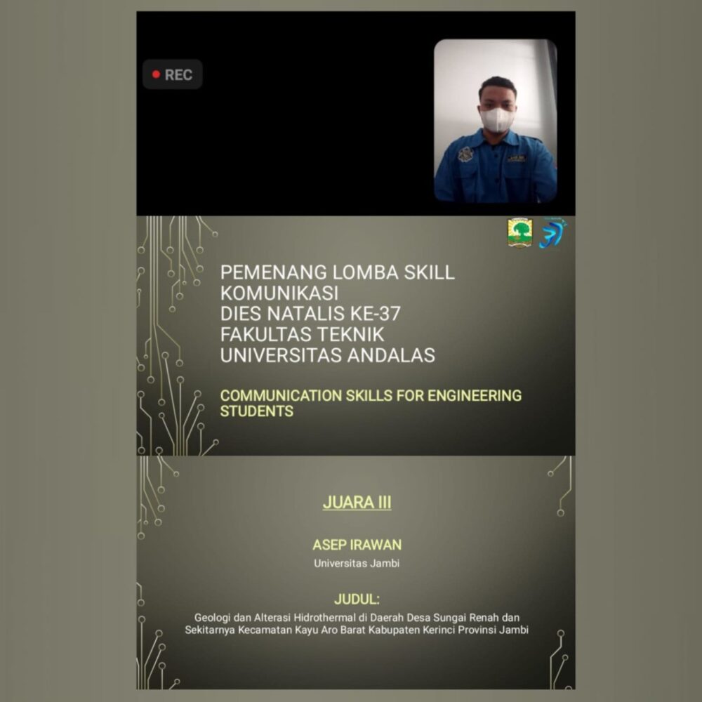 MAHASISWA PRODI TEKNIK GEOLOGI UNJA JUARA TIGA NASIONAL LOMBA KOMUNIKASI